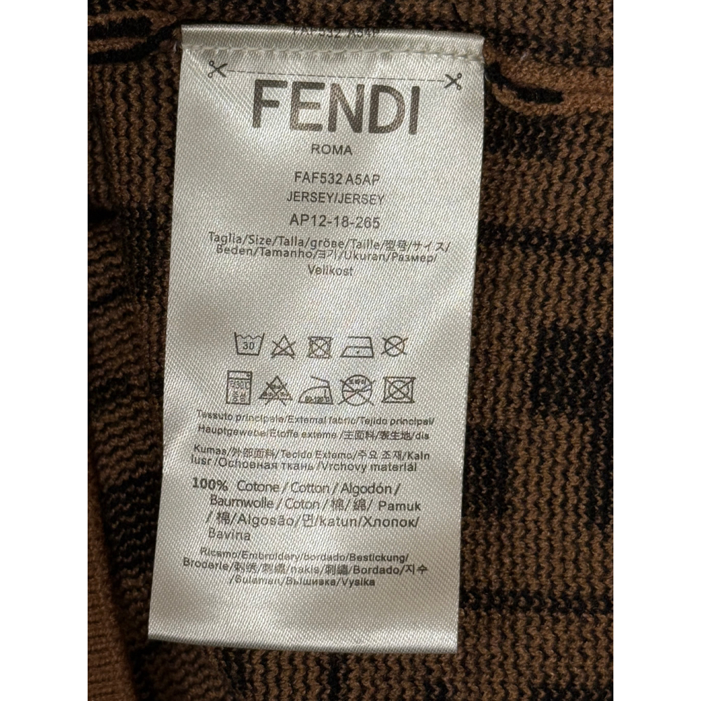 NWT Fendi Women's Zucca FF Logo Sweater Tan/Black Knit Crewneck Sz M Italy Made - Picture 11 of 11